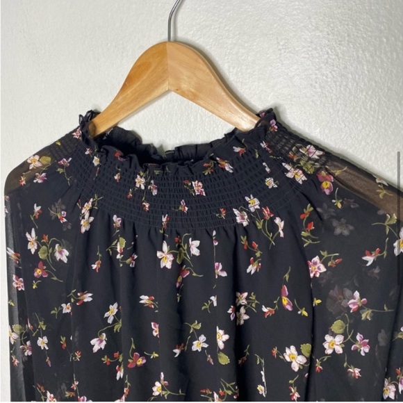 Madewell Floral High Neck Ruffle Balloon Sleeve Blouse Top - Picture 12 of 12